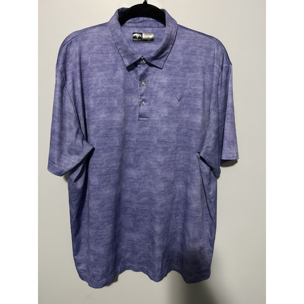 Callaway Opti Dri Mens Golf Polo Shirt Size XL Lavender Collared Short Sleeve